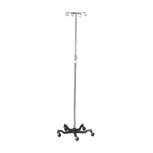 Medline Aluminum IV Pole – Adjustable Five-Leg IV Stand